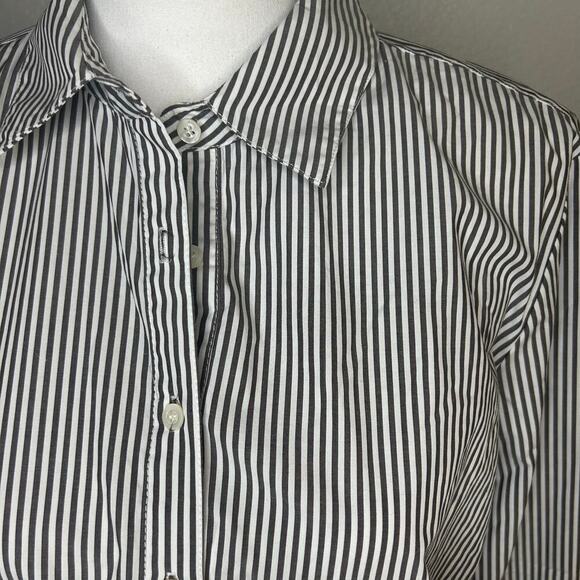 J. Mclaughlin Arissa dark gray and white cotton tunic with pockets size L - Picture 2 of 11